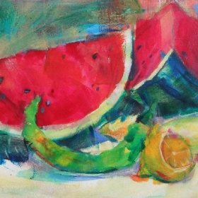  Csendélet  - 60×40 cm, akril, farost - 2016