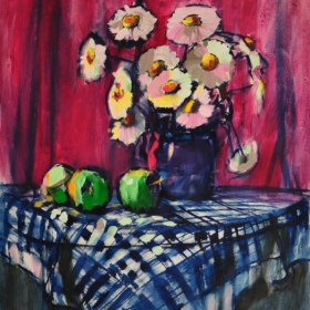 Csendélet kockás terítővel (magántulajdon)